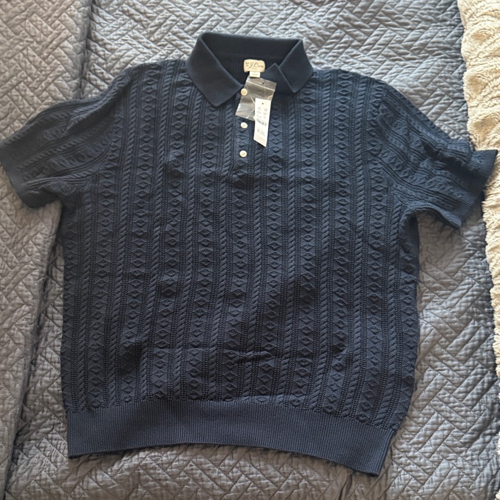 NWT J.Crew Navy Sweater Polo